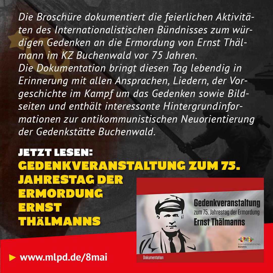 Buchtipp: Gedenkveranstaltung zum 75. Jahrestag der Ermordung Ernst  Thälmanns
