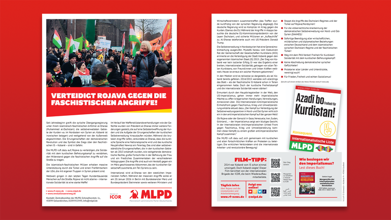 Verteidigt Rojava gegen die faschistischen Angriffe