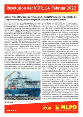 Aktiver Widerstand gegen psychologische Kriegsführung, die imperialistische Kriegsvorbereitung und Drohungen im Ukraine-Russland-Konflikt!