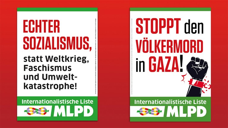 Wahlplakate der MLPD zur Landtagswahl in Thüringen