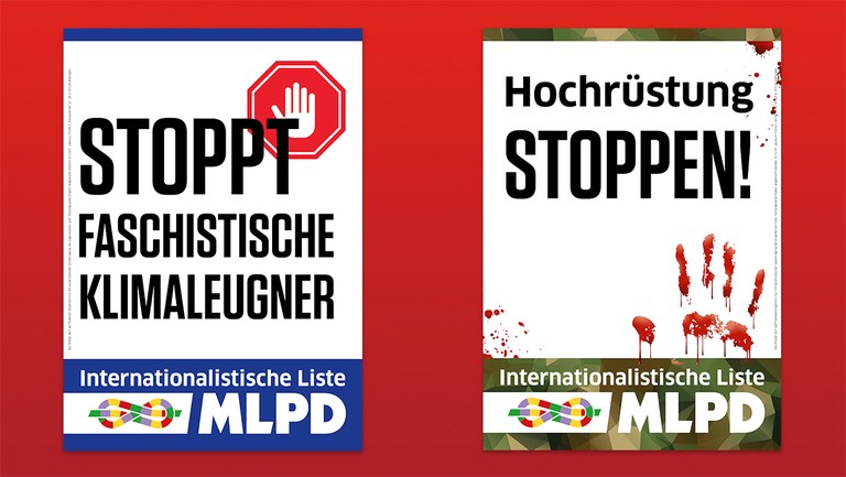 Wahlplakate der MLPD zur Landtagswahl in Thüringen