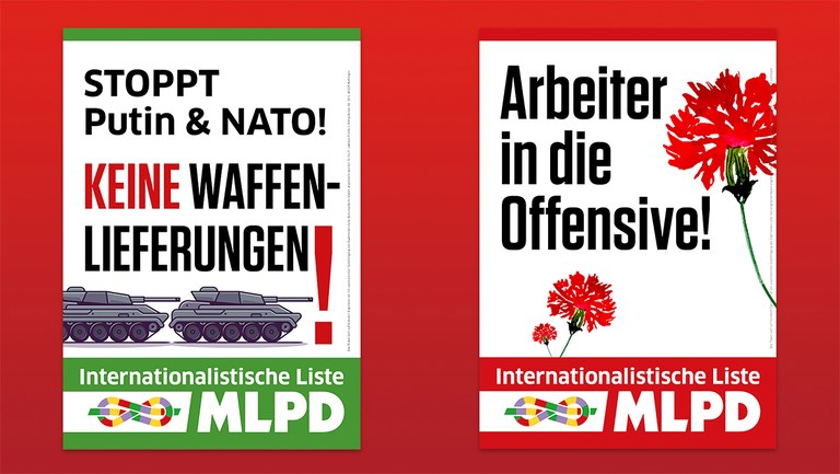 Wahlplakate der MLPD zur Landtagswahl in Thüringen