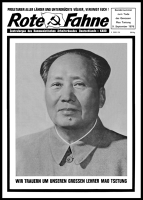 Rote Fahne zum Tod von Mao Zedong